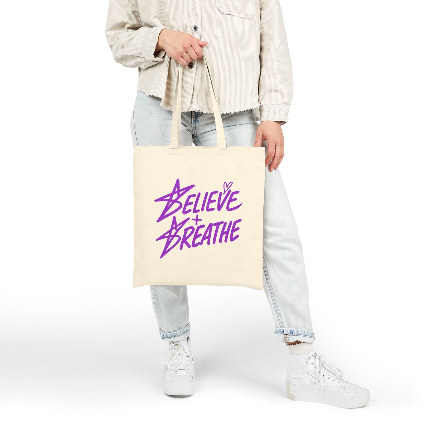 Believe + Breathe Tote Bag